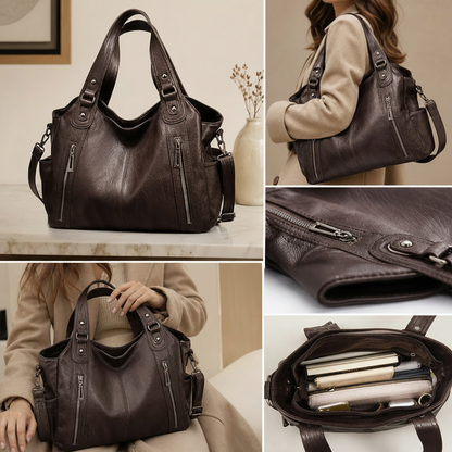 Sac en cuir Old School  coloris Coffee